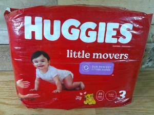lot 512 image: Huggies Little Movers Diapers Size 3 25PK