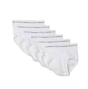 lot 522 image: Lot of 2 HANES BOYS WHITE BRIEFS VALUE 6-PACK MEDIUM 10-12 IN SEALED PACKB19-50