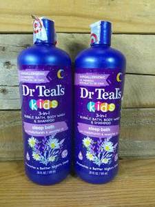 lot 542 image: Set of 2 Dr Teals Kids 3-in-1 Sleep Bath with Melatonin & Essential Oils - Lavender - 20 fl oz