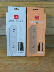 lot 258 image: Set of 2 Globe Electric 6 3 Outlet Extension Cord Sage & White