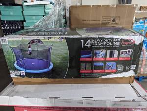 lot 304 image: Propel 14 Heavy Duty Pro Trampoline with Basketball Hoop