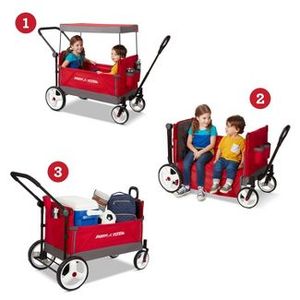 lot 318 image: Radio Flyer Convertible Stroller Wagon with Canopy