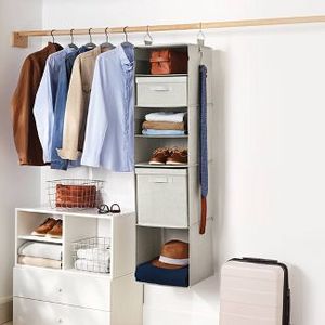 lot 496 image: Hanging Fabric Storage Organizer Gray - Brightroom