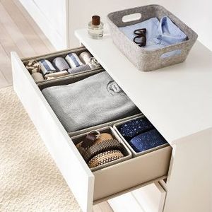 lot 497 image: Set of 4 Collapsible Fabric Drawer Organizers - Brightroom