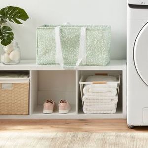 lot 499 image: Scrunchable Laundry Tote Textured Green - Brightroom