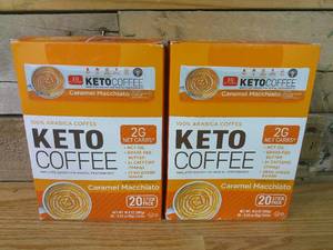 lot 579 image: Set of 2 The Frozen Bean - Caramel Macchiato Keto Instant Coffee Mix-20 Single Serve Sticks-BB4 20 24