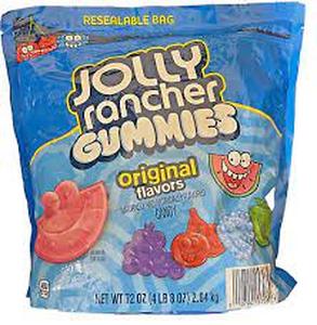 lot 592 image: Set of 2 Jolly Rancher Gummies, Original flavor, 72 oz (4.5lbs) bulk package, BB 042024