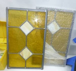 Two lead stained glass windows 9x14