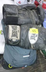 Boxing gloves and hydration back pack