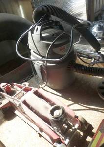Wet-vac, floor jack and toolbox