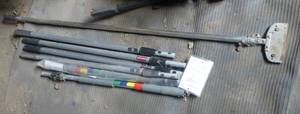 Rubbermaid pole extensions, scraper, 34-60 inch extending poles with color flags