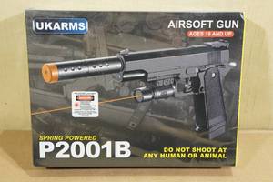 UKArms P2001B Spring Powered Airsoft Gun with Laser