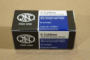 50 FNH 5.7 x 28mm 40 Gr Hornady V-Max Ammo
