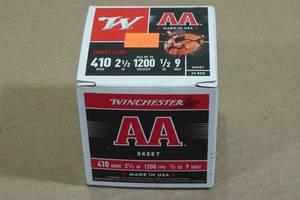 25 Winchester AA .410 Bore 2-12 9 Shot Shotshells