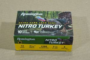 10 Remington Nitro Turkey 12 Gauge 2-34 4 Shot Shotshells