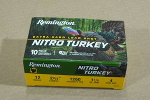 10 Remington Nitro Turkey 12 Gauge 2-34 4 Shot Shotshells
