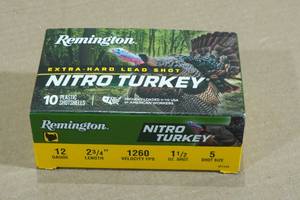 10 Remington Nitro Turkey 12 Gauge 2-34 5 Shot Shotshells