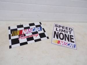 Pair of NASCAR Metal Signs