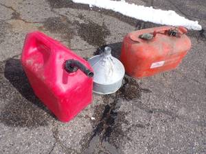 Pair of Gas Cans and Funnel