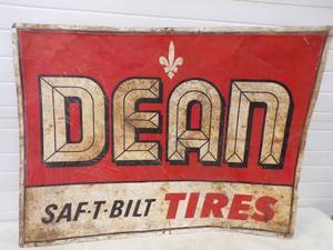 Dean Saf-T Bilt Tires Metal Vintage Sign