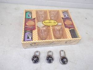 3 Vintage Combination Lock with Combinations and Ice Cream Sunday set