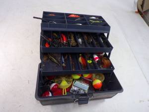 Antique Fishing Tackle with Tackle Box