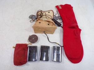 Heated Socks with Battery Pack and Controls, Belt Buckle and 3 Handwarmers