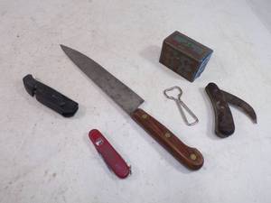 Vintage knives, Bottle Opener and Baby Treasure Chest
