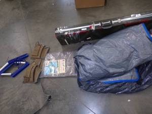 Gun Hard case with Soft Cases, Tent, Tarp, Rope ladder, Tool Belt