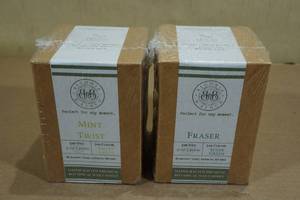 lot 83 image: Begonia and Bench Candles -Fraser & Mint Twist