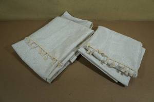 lot 101 image: Lush Dcor Ivy Tassel Window Curtain Panel Pair 84 x 40 -Neutral