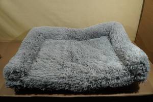 lot 119 image: Large Memory Foam Dog Bed with Plush Removable Cover -Gray