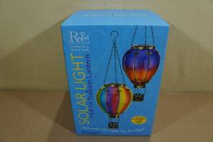 lot 124 image: Regal Solar Light Hot Air Balloon Lantern -Large, Rainbow