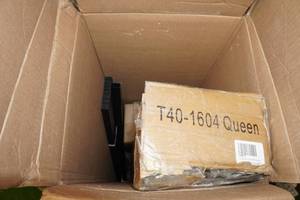 lot 135 image: Metal Bed Frame -Queen, Black
