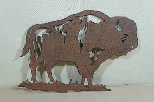 lot 163 image: Metal Buffalo Wall Dcor