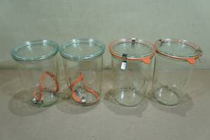 lot 206 image: 4 850 ml Weck Mold Canning Jars