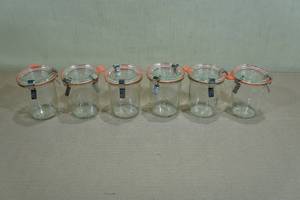 lot 207 image: 6 Weck Mini Mold Canning Jars