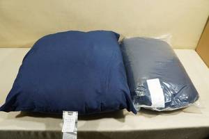 lot 166C image: 2 Utopia Throw Pillows 24x24 -Navy Blue