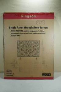 lot 208B image: Kingson Single Panel Fireplace Screen -Antique Bronze