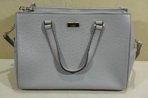 lot 1B image: Kate Spade Purse -Quill Gray Pebble Leather Shoulder Bag