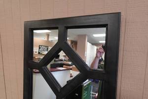 lot 1D image: Large Decorative Mirror -Black