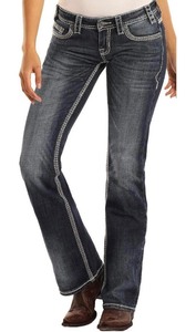 lot 95 image: Rock & Roll Mid Rise Stretch Bootcut Womens Riding Jeans 32x34