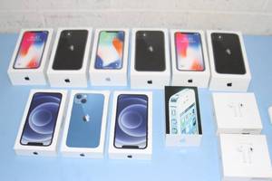 lot 16 image: Lot of Miscellaneous Apple Items - Mostly Empty Boxes - AirPod Cases Stickers & Boxes