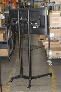 lot 17 image: LG Commercial-Grade 40 Display  Monitor with Remote Control on Rolling Stand with Shelf