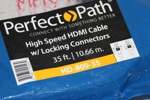 lot 23 image: New - Belden Perfect Path 35 HDMI Cable with Locking Connectors