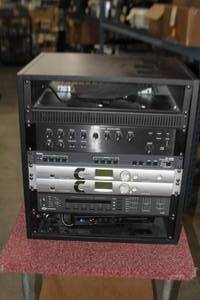 lot 24 image: Middle Atlantic Equipment Rack with Miscellaneous Pro Audio & Video Items  Equipment