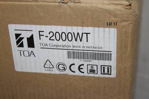 lot 40 image: TOA Electronics F-2000WT Compact Two-Way Wide Dispersion Pro Audio Loudspeaker Speaker - in Box