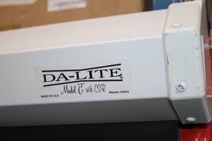 lot 92 image: Da-Lite Model C Wall or Ceiling Mountable Manual Video Projector  Projection Screen - 8 Wide