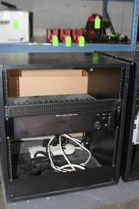 lot 95 image: Middle Atlantic Equipment Rack with Miscellaneous Pro Audio  Video Equipment & Items