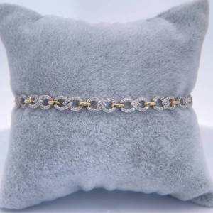 1.00 Carat Natural Diamond Pave Double Lace Love Knot Link Tennis Bracelet Yellow Gold $2,100 Retail